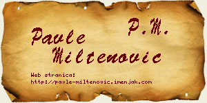 Pavle Miltenović vizit kartica